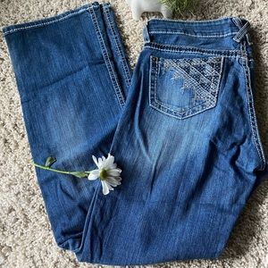 Cruel vintage brand name white stitch cool design pocket dark blue denim…